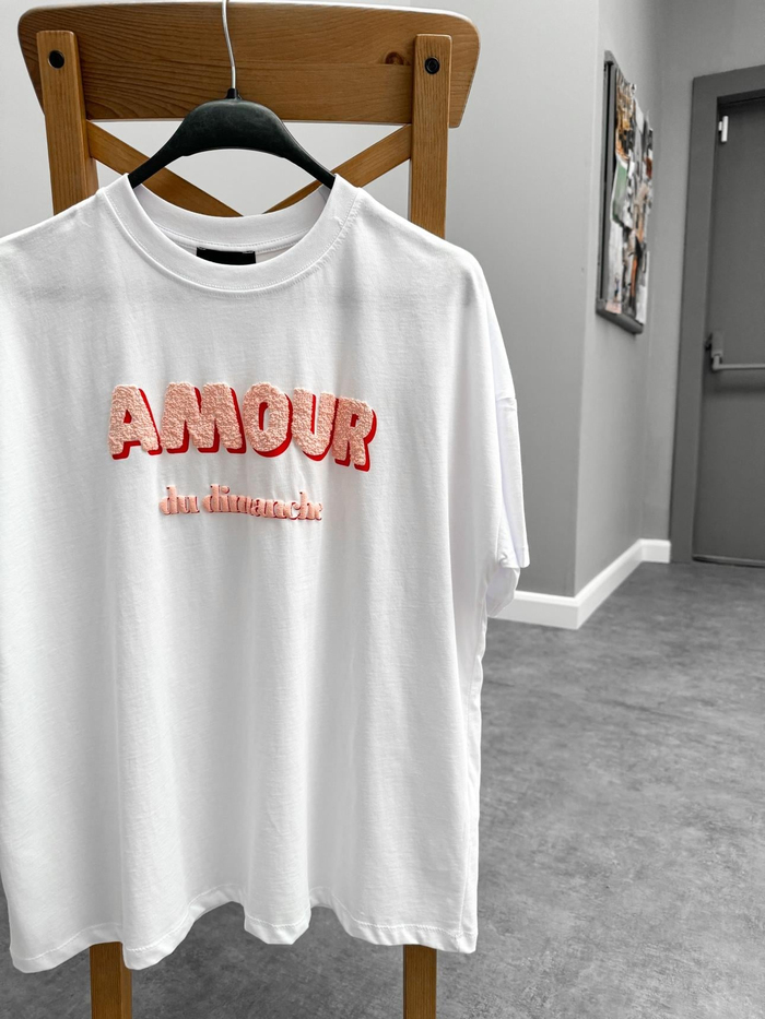 Amour Yazılı Oversize Tshirt