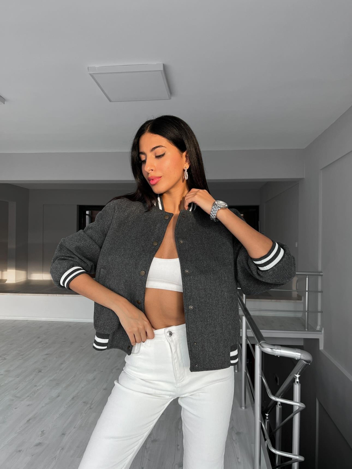 Anthracite Ribanalı Kolej Ceket