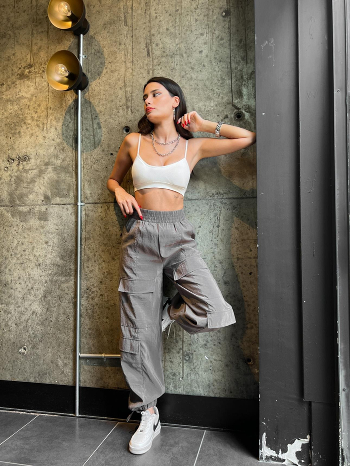 Antrasit Kargo Cepli Paraşut Pants