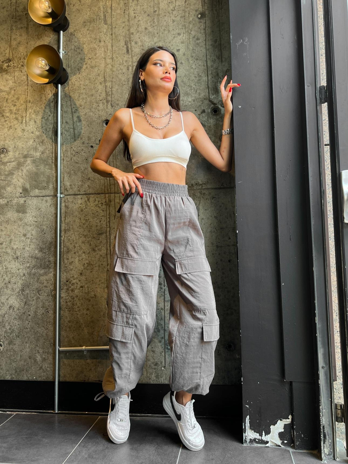 Antrasit Kargo Cepli Paraşut Pants