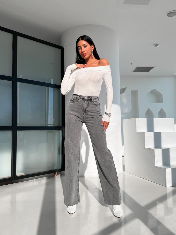 Antrasit Wide Leg Jean