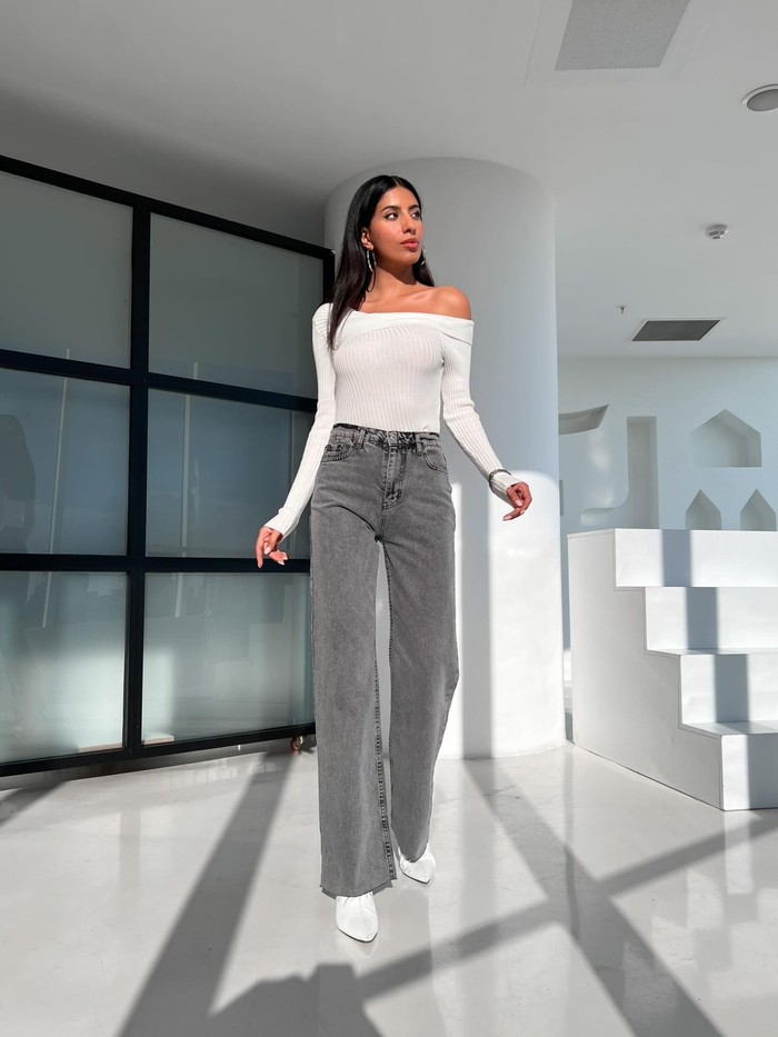 Antrasit Wide Leg Jean