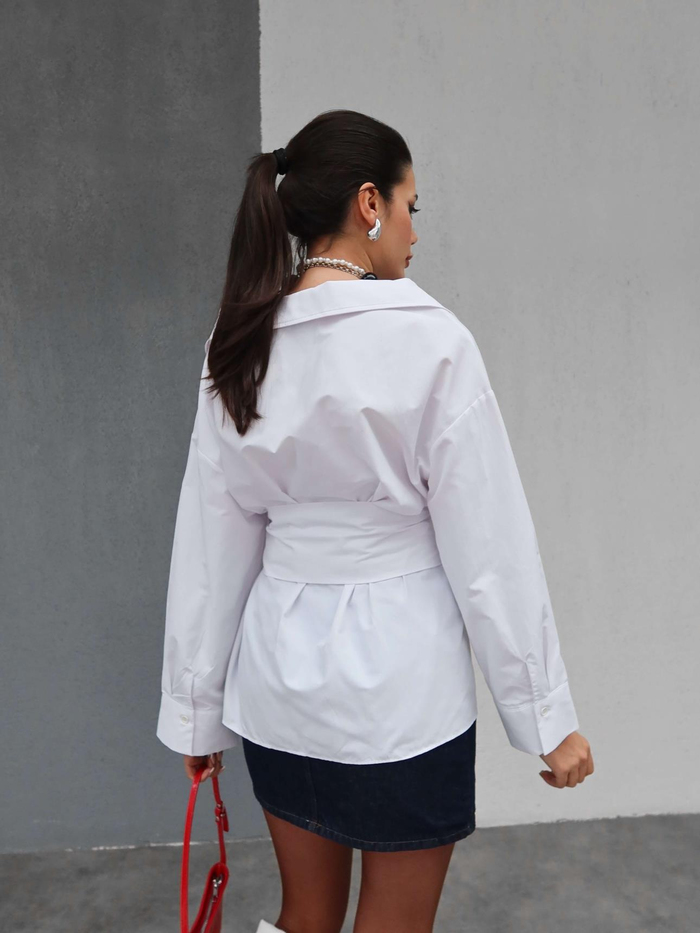 Anvelop Bağlamalı Oversize Gömlek