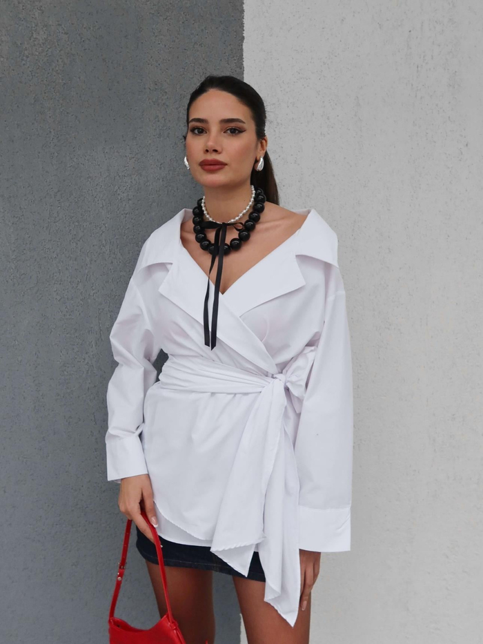 Anvelop Bağlamalı Oversize Gömlek