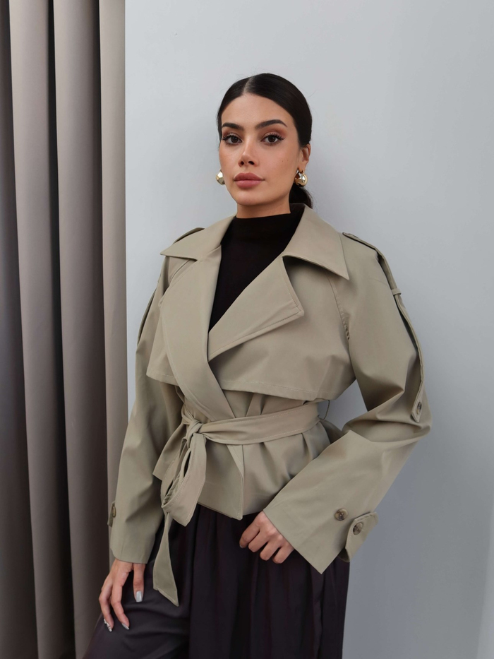 Apoletli Kısa Trench