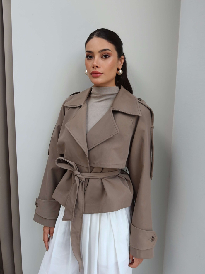 Apoletli Kısa Trench