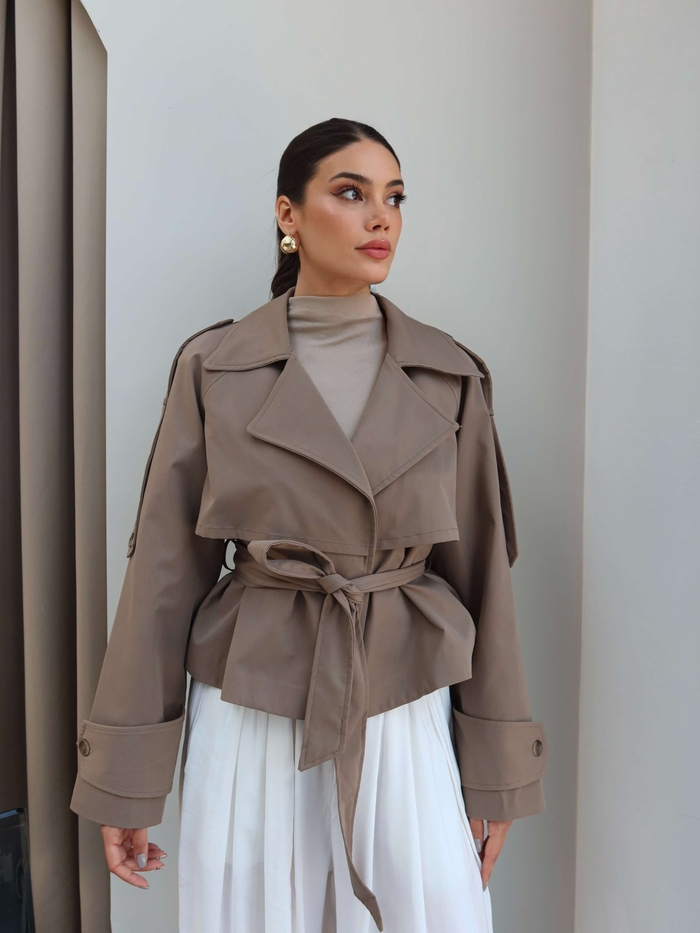 Apoletli Kısa Trench