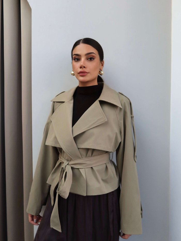 Apoletli Kısa Trench