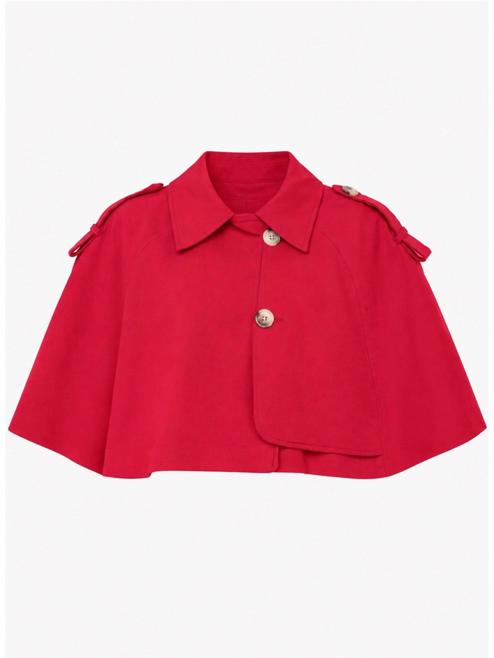 Apoletli Pelerin Kısa Trench