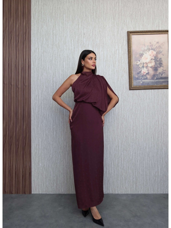 Asimetrik Drapeli Elbise E.H Collection