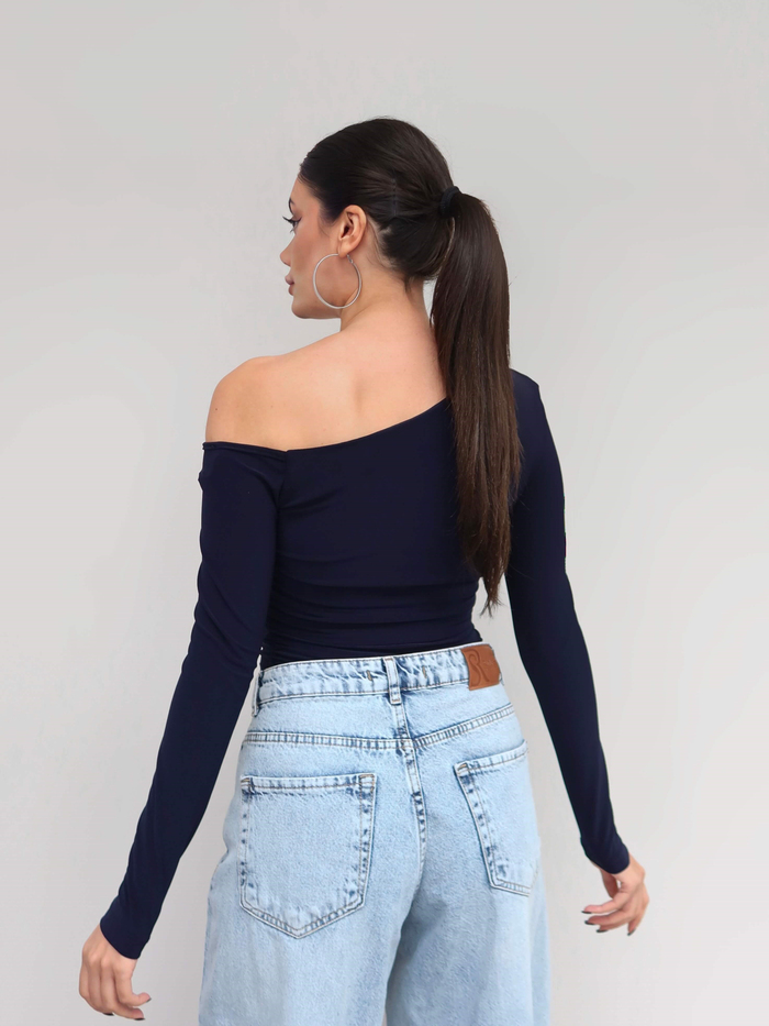 Asimetrik Kuşgözü Detay Bluz E.H Collection