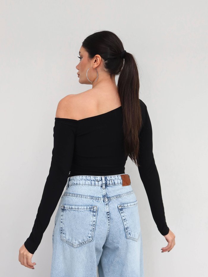 Asimetrik Kuşgözü Detay Bluz E.H Collection
