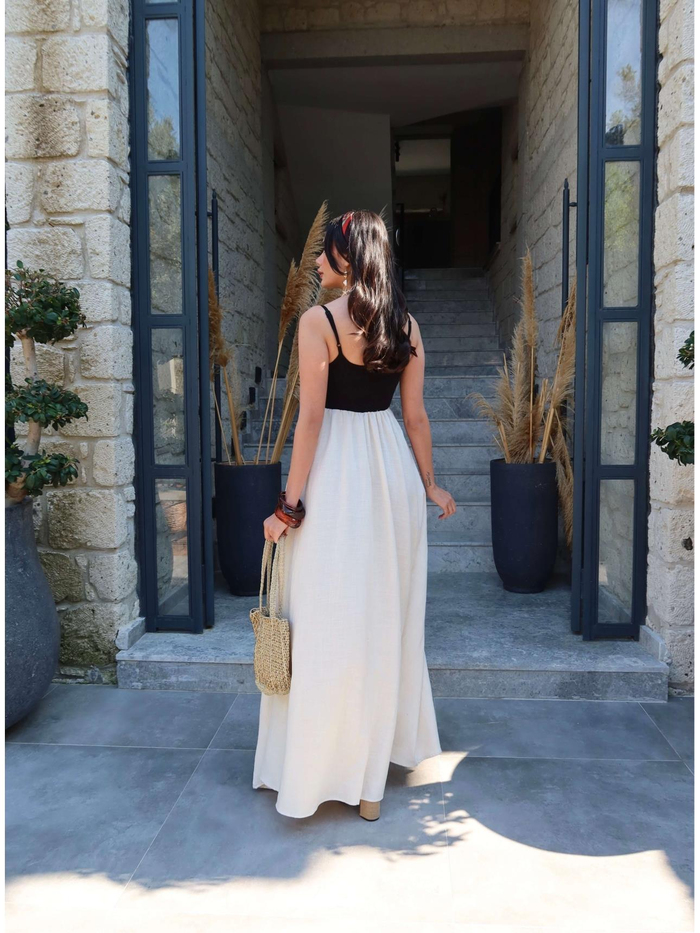 Askılı Poplin Maxi Elbise