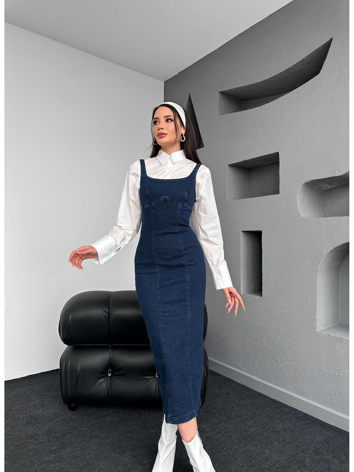 Askılı Sitting On Body Kot Elbise