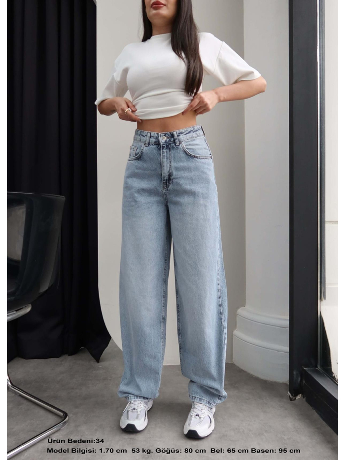 Baggy Yüksek Bel Jean