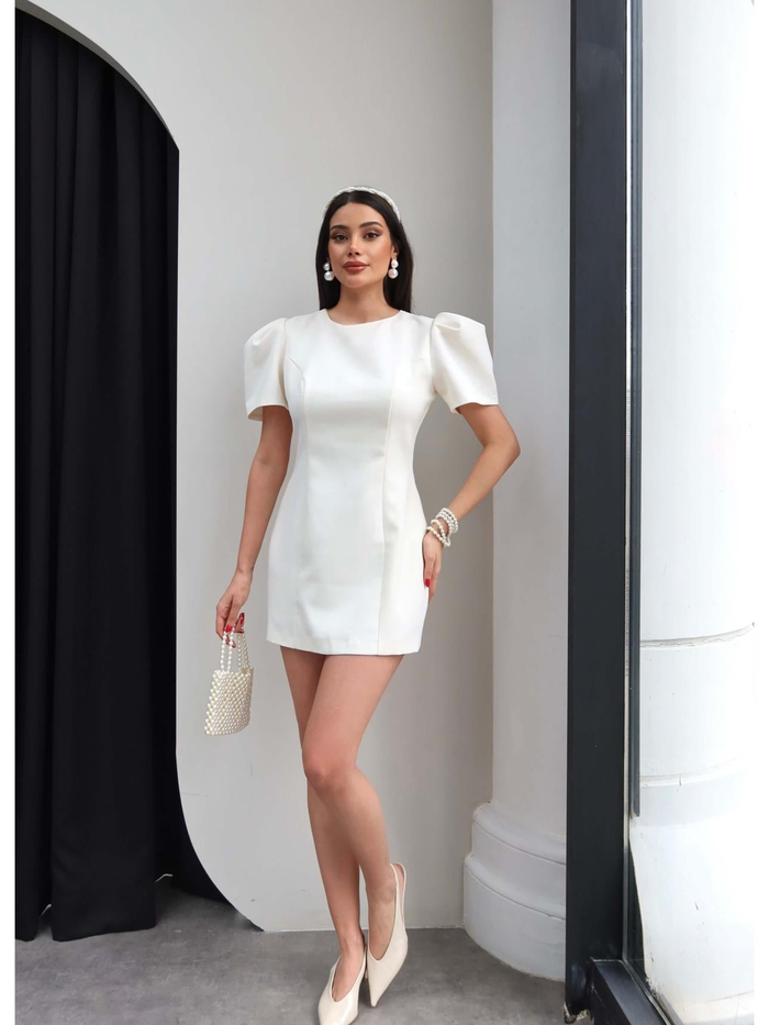 Balon Kol Mini Elbise