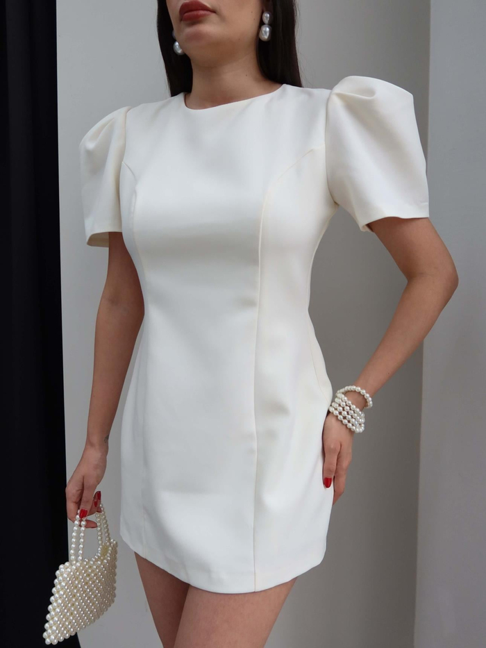 Balon Kol Mini Elbise