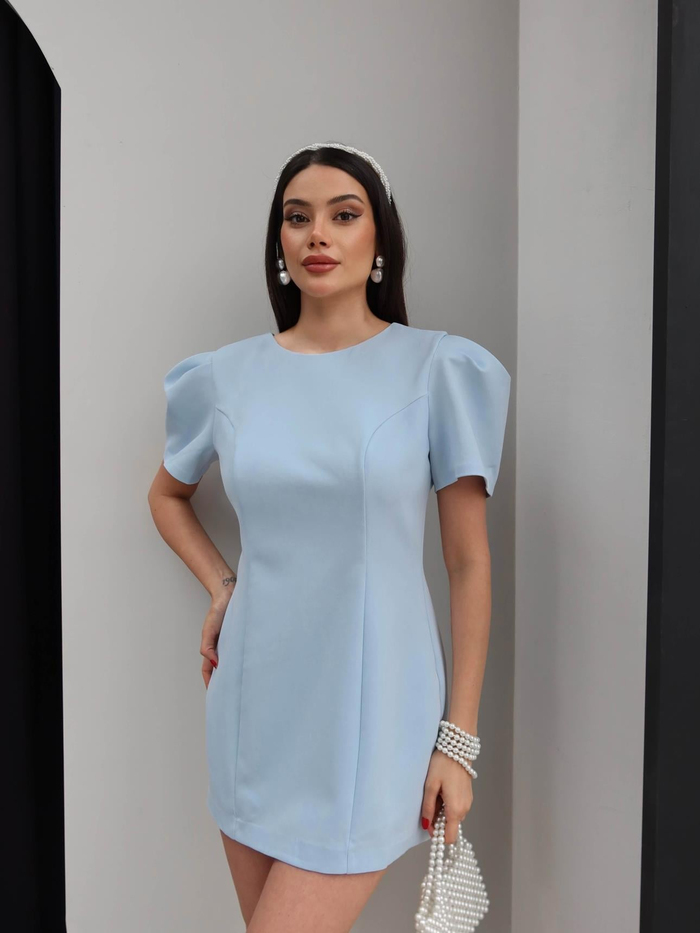 Balon Kol Mini Elbise