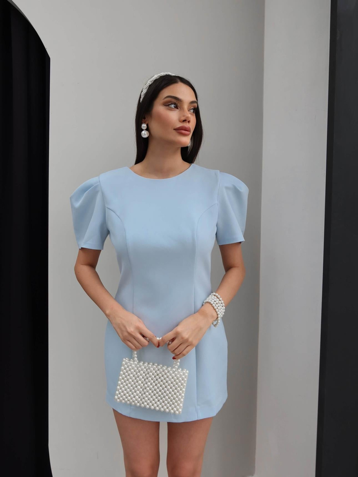 Balon Kol Mini Elbise