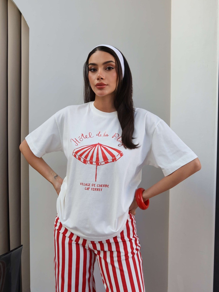 Baskı Desenli Oversize Tshirt