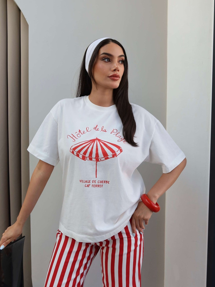 Baskı Desenli Oversize Tshirt
