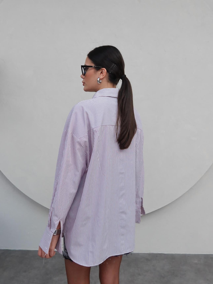 Baskılı Oversize Gömlek