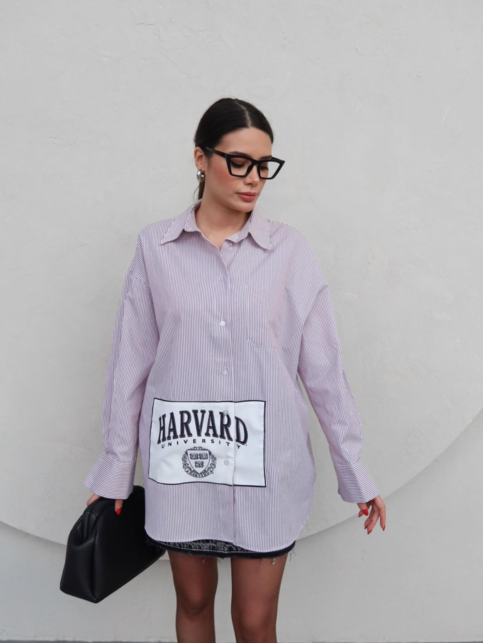 Baskılı Oversize Gömlek