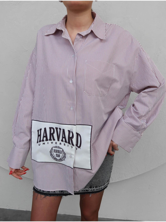 Baskılı Oversize Gömlek