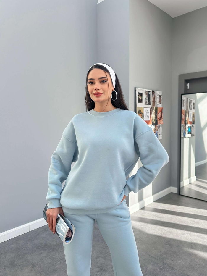 Bebe Mavi Basic Sweatshirt Takım