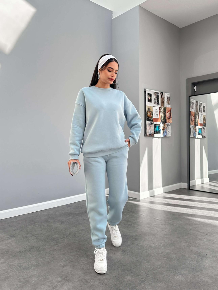 Bebe Mavi Basic Sweatshirt Takım
