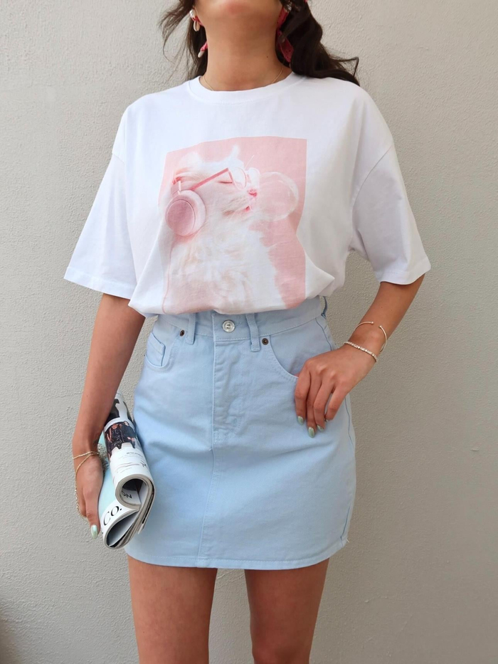 Bebe Mavi Mini Denim Etek