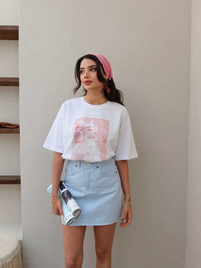 Bebe Mavi Mini Denim Etek