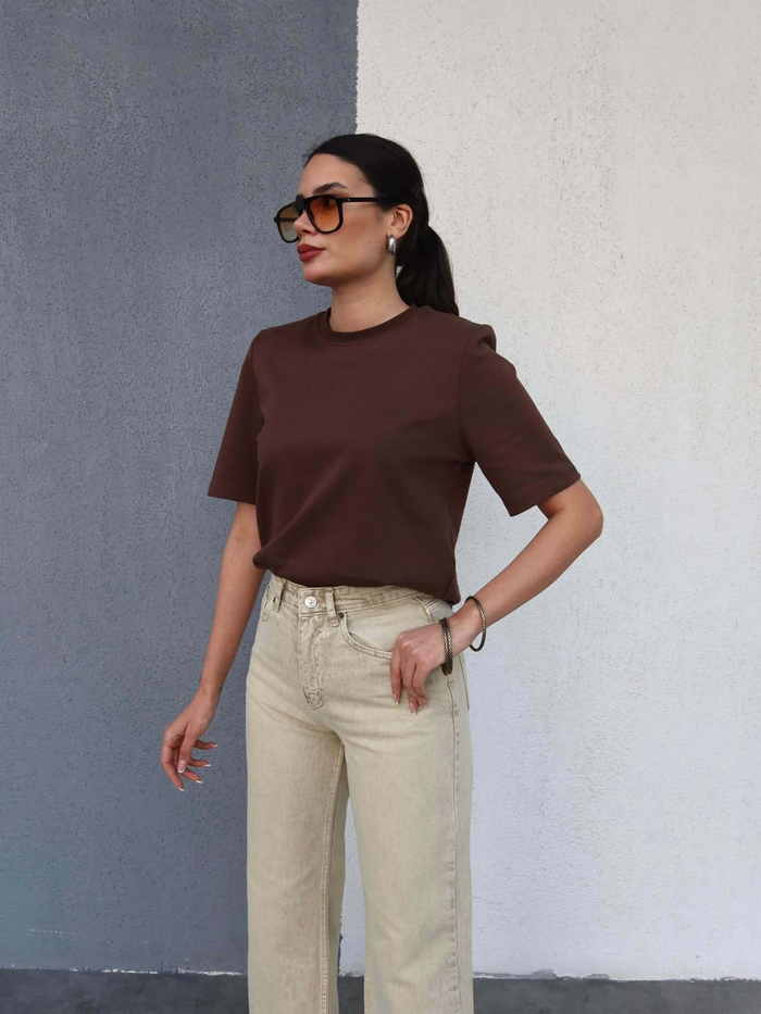 Bej Yıkamalı Straight Orj Jean