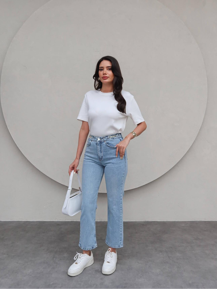 Bel Aksesuarlı Momfit Jean