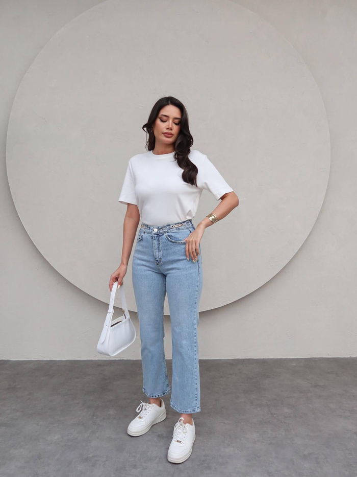Bel Aksesuarlı Momfit Jean