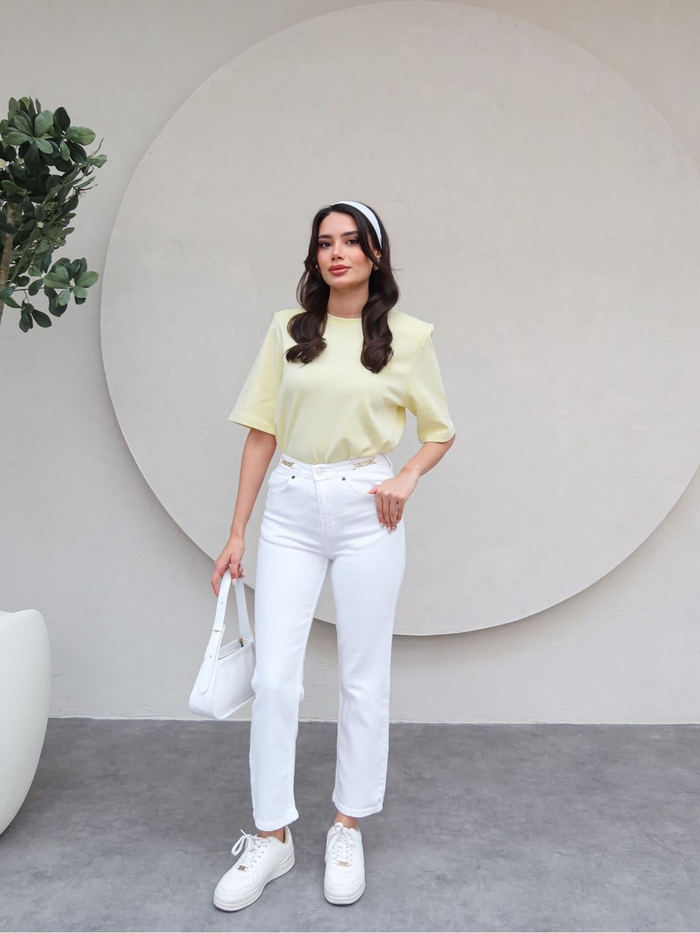 Bel Aksesuarlı Momfit Jean