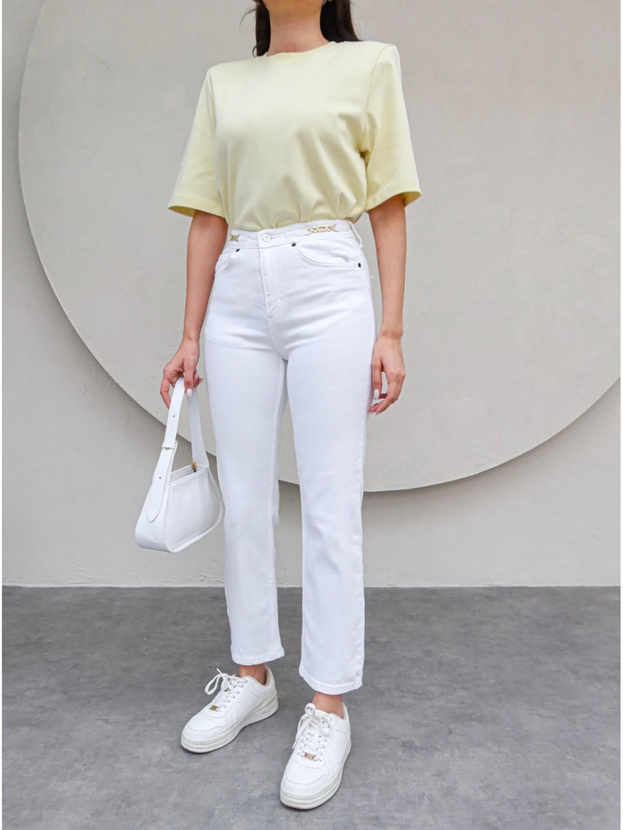 Bel Aksesuarlı Momfit Jean