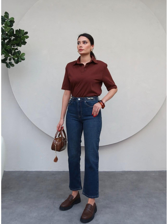 Bel Aksesuarlı Momfit Jean