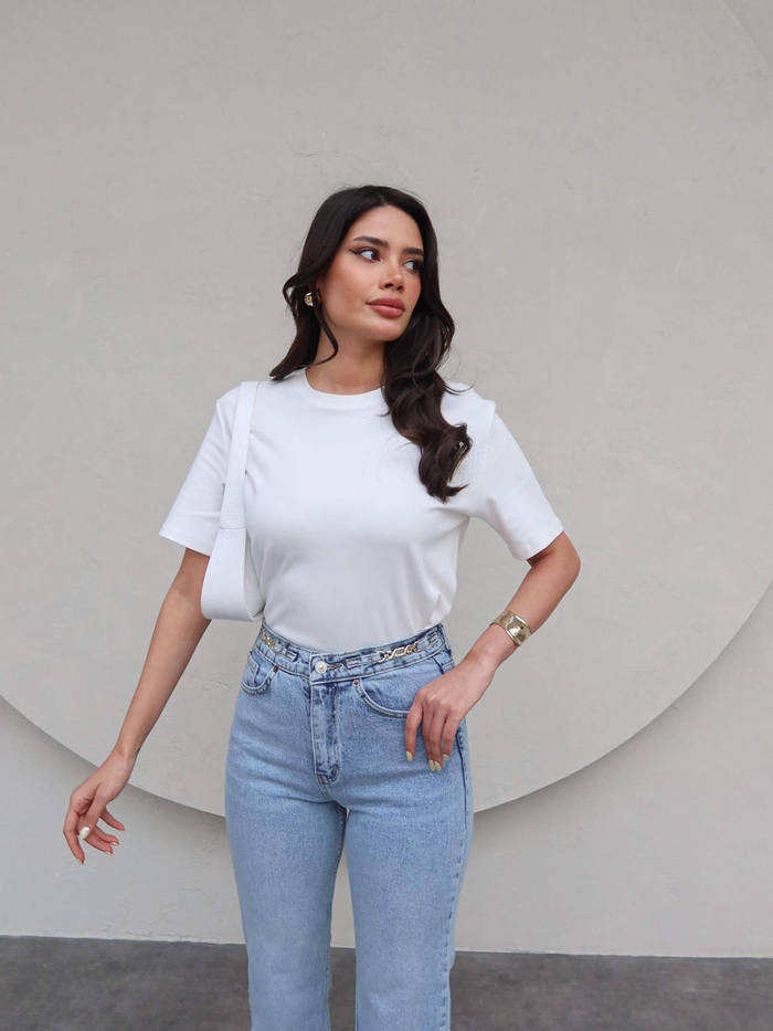 Bel Aksesuarlı Momfit Jean