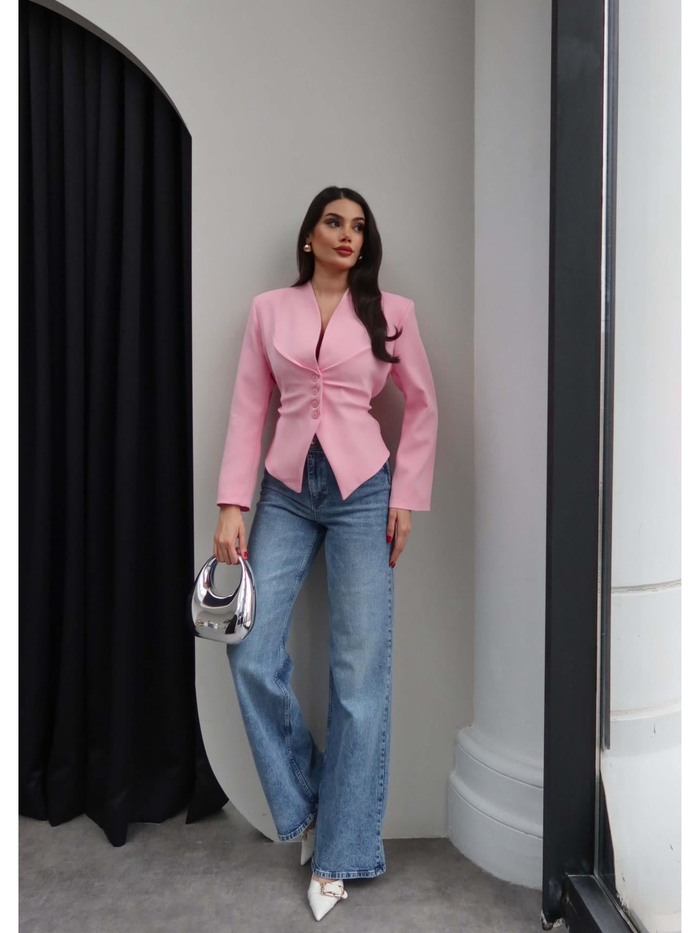 Bel Bağlama Detaylı Blazer Ceket