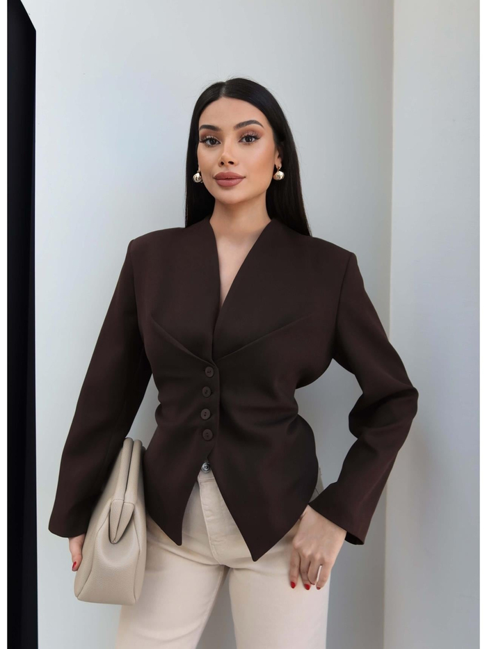 Bel Bağlama Detaylı Blazer Ceket