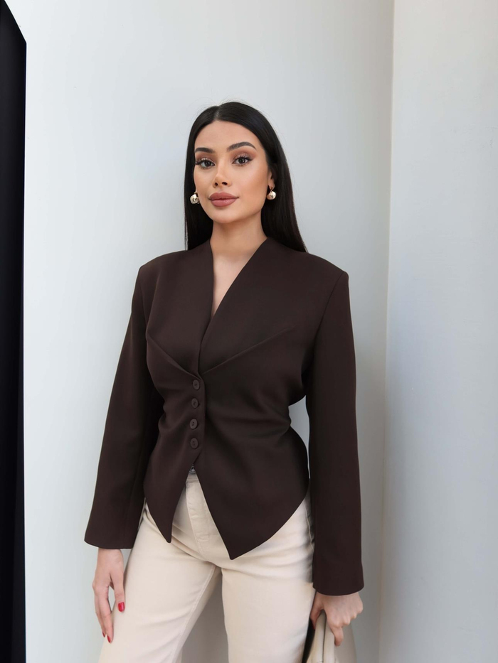 Bel Bağlama Detaylı Blazer Ceket