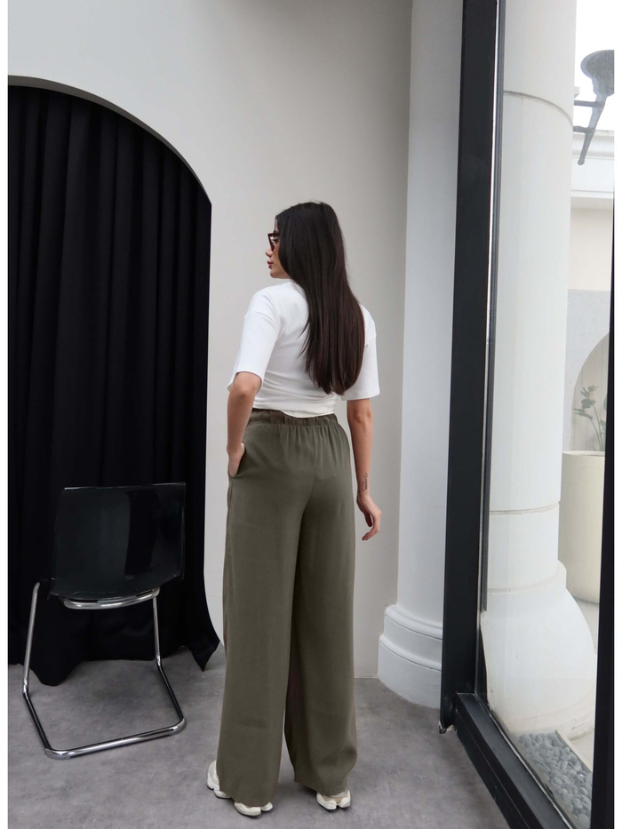 Bel Lastik Geniş Paça Pantolon