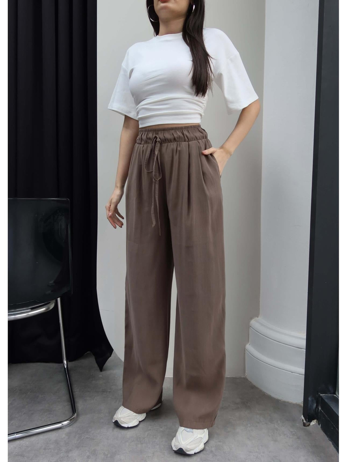 Bel Lastik Geniş Paça Pantolon