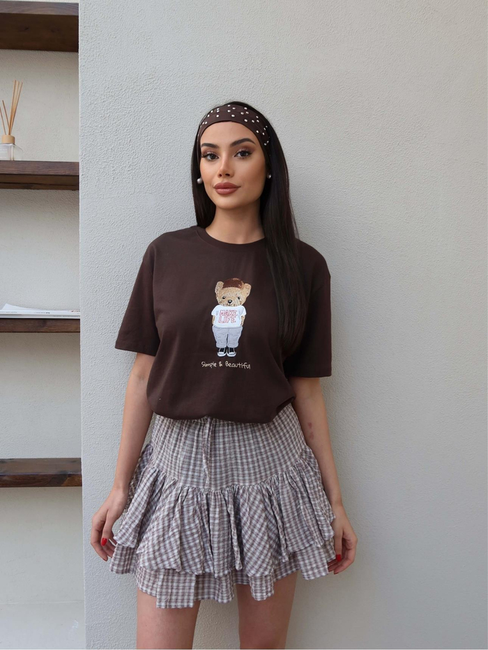 Bel Lastikli Fırfırlı Mini Etek