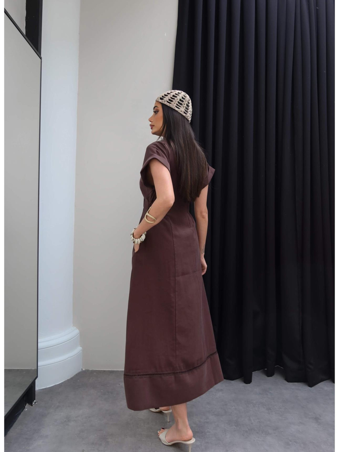 Bel Lastikli Gömlek Elbise