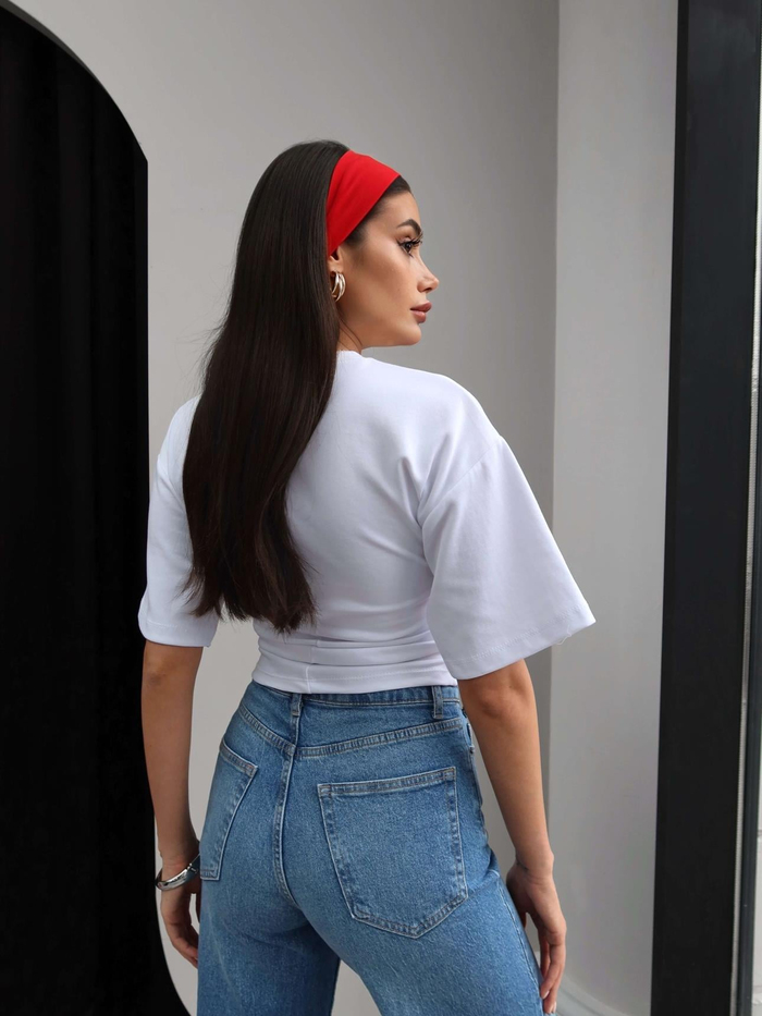 Bel Oturtmalı Büzgülü Tshirt