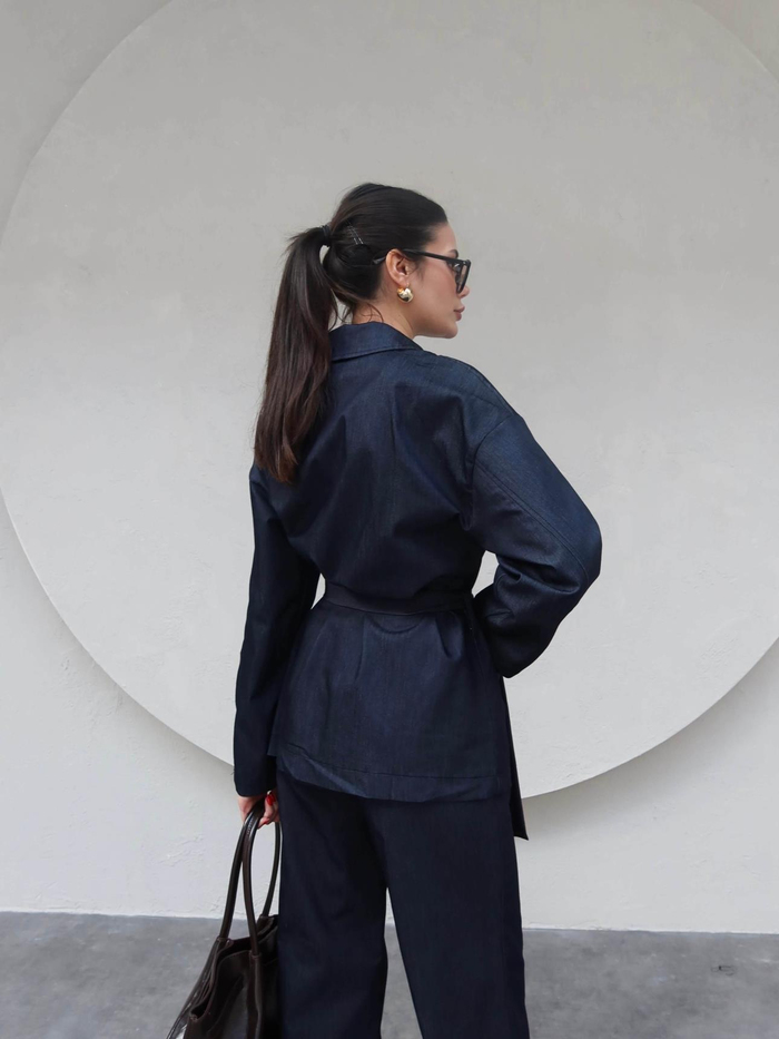 Belden Bağlamalı Tensel Denim Takım