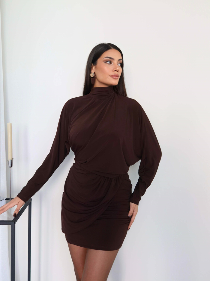 Belden Oturtmalı Drapeli Mini Elbise E.H Collection