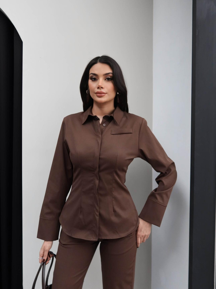 Belden Oturtmalı Gömlek Pantolon Takım